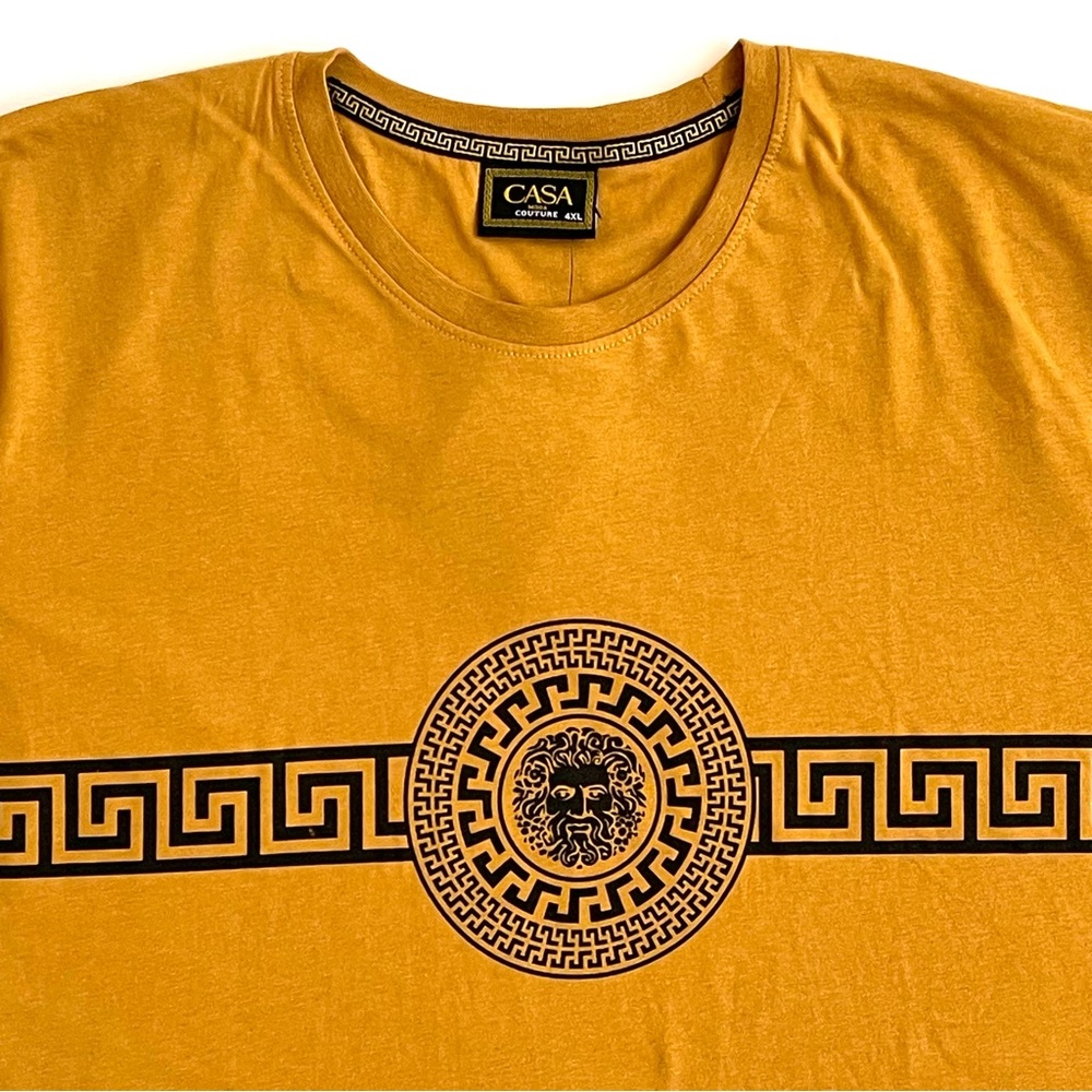 CASA MODA COUTURE T-Shirt Men's SIZE 4XL Or Pur Gold Medusa Logo Shirt Tee NWT - Picture 5 of 12